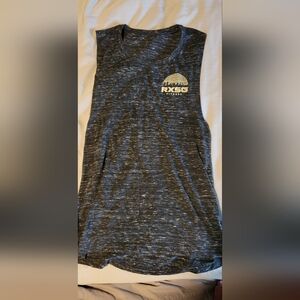 Women's workout muscle tank heathered black size small